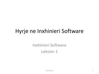 Hyrje ne Inxhinieri Software