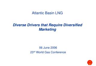 Atlantic Basin LNG Diverse Drivers that Require Diversified Marketing