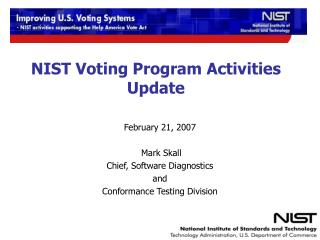 NIST Voting Program Activities Update
