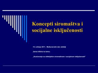 Koncepti siromaštva i socijalne isključenosti