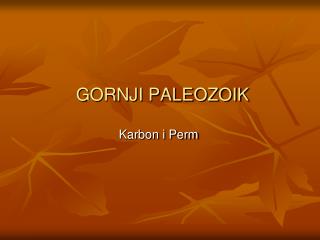 GORNJI PALEOZOIK