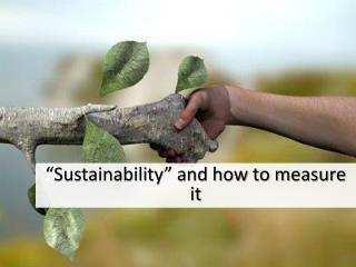 “Sustainability” and how to measure it