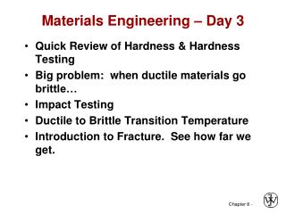 Materials Engineering – Day 3