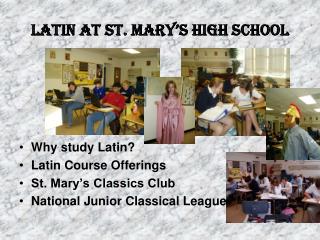 Latin at St. Mary’s High School