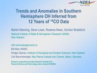 Trends and Anomalies in Southern Hemisphere OH Inferred from 12 Years of 14 CO Data