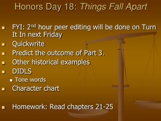 Honors Day 18: Things Fall Apart