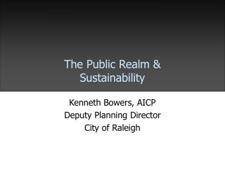 The Public Realm &amp; Sustainability