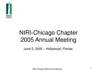 NIRI-Chicago Chapter 2005 Annual Meeting