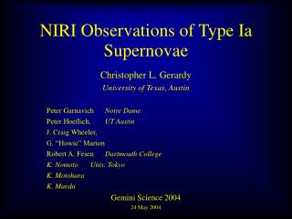 NIRI Observations of Type Ia Supernovae