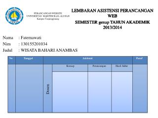 PERANCANGAN WEBSITE UNIVERSITAS MARITIM RAJA ALI HAJI Kampus Tanjungpinang