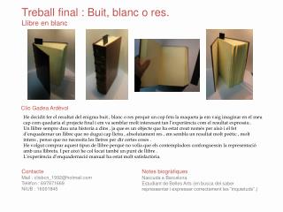 Treball final : Buit, blanc o res. Llibre en blanc