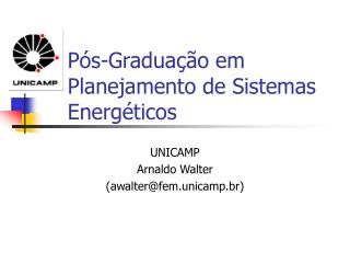 Pós-Graduação em Planejamento de Sistemas Energéticos