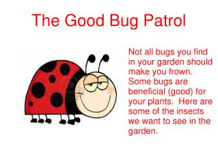 The Good Bug Patrol