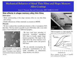 Size effects in shape memory alloy thin films