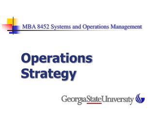 MBA 8452 Systems and Operations Management