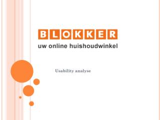 Usability analyse