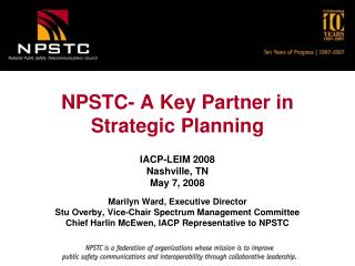 NPSTC- A Key Partner in Strategic Planning