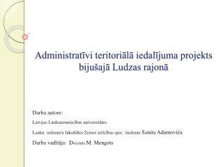 Administratīvi teritoriālā iedalījuma projekts bijušajā Ludzas rajonā