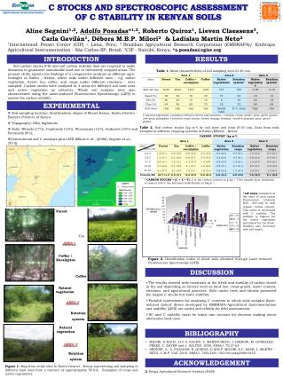 C STOCKS AND SPECTROSCOPIC ASSESSMENT OF C STABILITY IN KENYAN SOILS