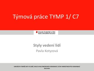 Týmová práce TYMP 1/ C7