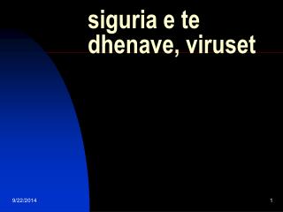 siguria e te dhenave, viruset