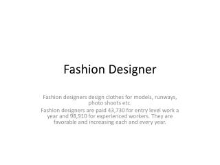 Fashion Designer