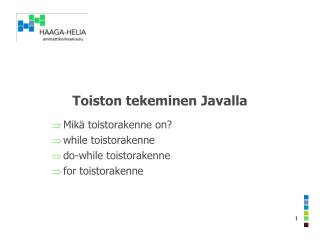 Toiston tekeminen Javalla