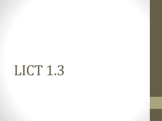 LICT 1.3