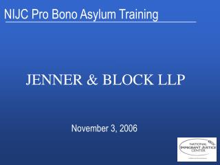 NIJC Pro Bono Asylum Training