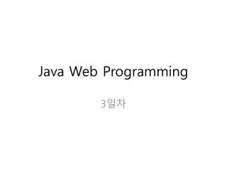 Java Web Programming