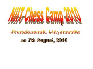 NIIT Chess Camp 2010