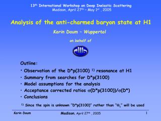 Analysis of the anti-charmed baryon state at H1