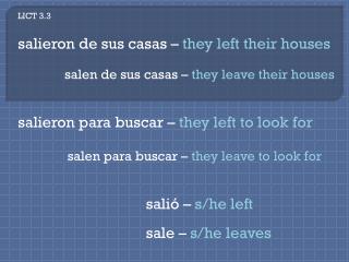 salieron de sus casas – they left their houses