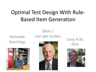 Optimal Test Design With Rule-Based Item Generation