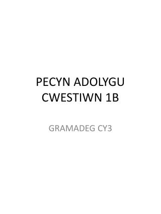 PECYN ADOLYGU CWESTIWN 1B