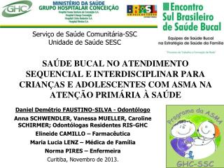 Serviço de Saúde Comunitária-SSC Unidade de Saúde SESC