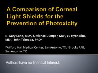 A Comparison of Corneal Light Shields for the Prevention of Photoxicity