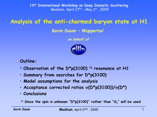 Analysis of the anti-charmed baryon state at H1