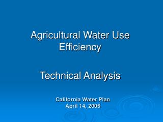 California Water Plan April 14, 2005