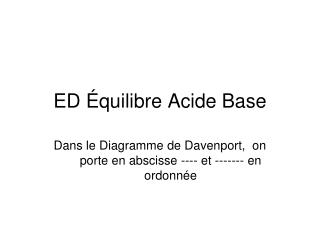 ED Équilibre Acide Base