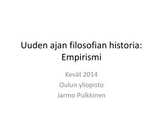 Uuden ajan filosofian historia: Empirismi