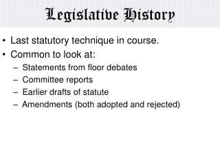 Legislative History