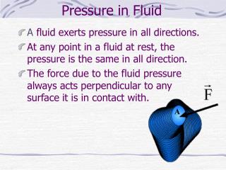 Pressure in Fluid