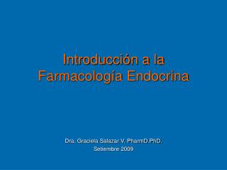 Introducción a la Farmacología Endocrina