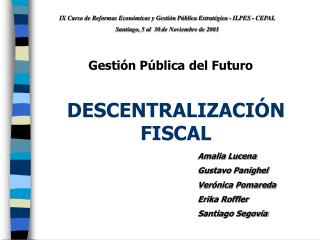 DESCENTRALIZACIÓN FISCAL