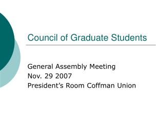 Council of Graduate Students