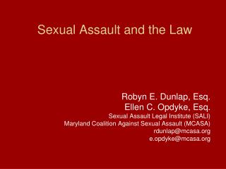 Sexual Assault and the Law