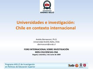 Universidades e investigación: Chile en contexto internacional