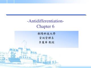 -Antidifferentiation- Chapter 6