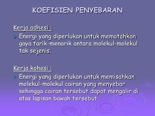 KOEFISIEN PENYEBARAN